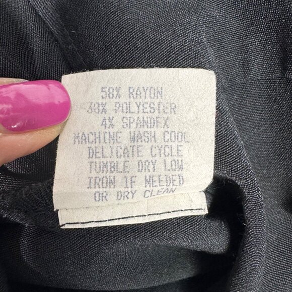 Vintage Y2K Whimsigoth Black Strapless Dress Lace Trim & Pink Floral Embroidery - Picture 11 of 11